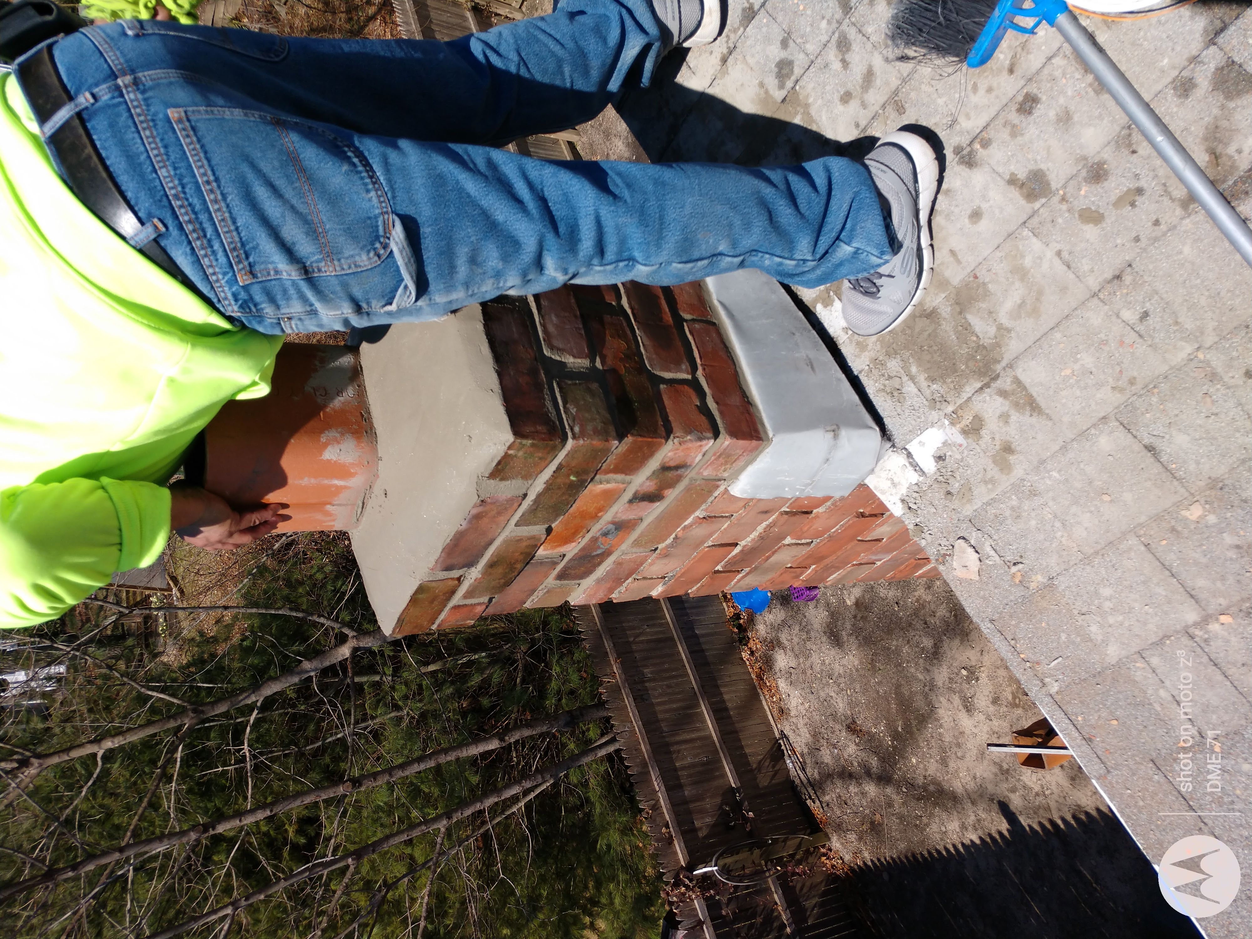 Cracked chimney professionally repaired in Brentwood, NY